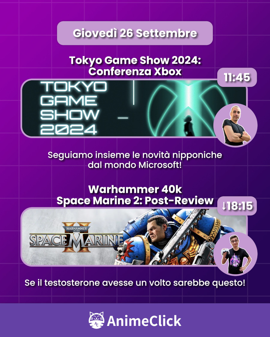 AnimeClick su Twitch: programma dal 23 al 29 settembre AnimeClick su Twitch: programma dal 23 al 29 settembre